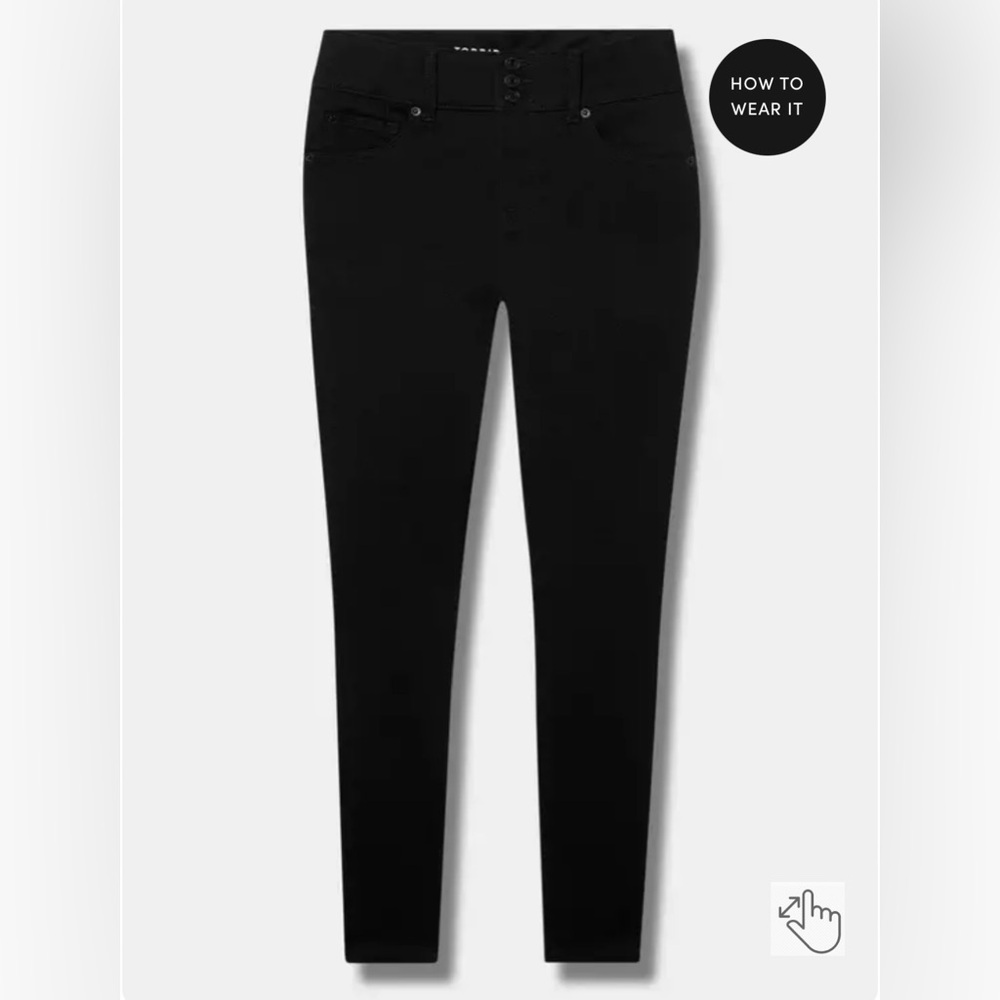Torrid Black Triple Button Jegging High-Rise Skinny Jeans